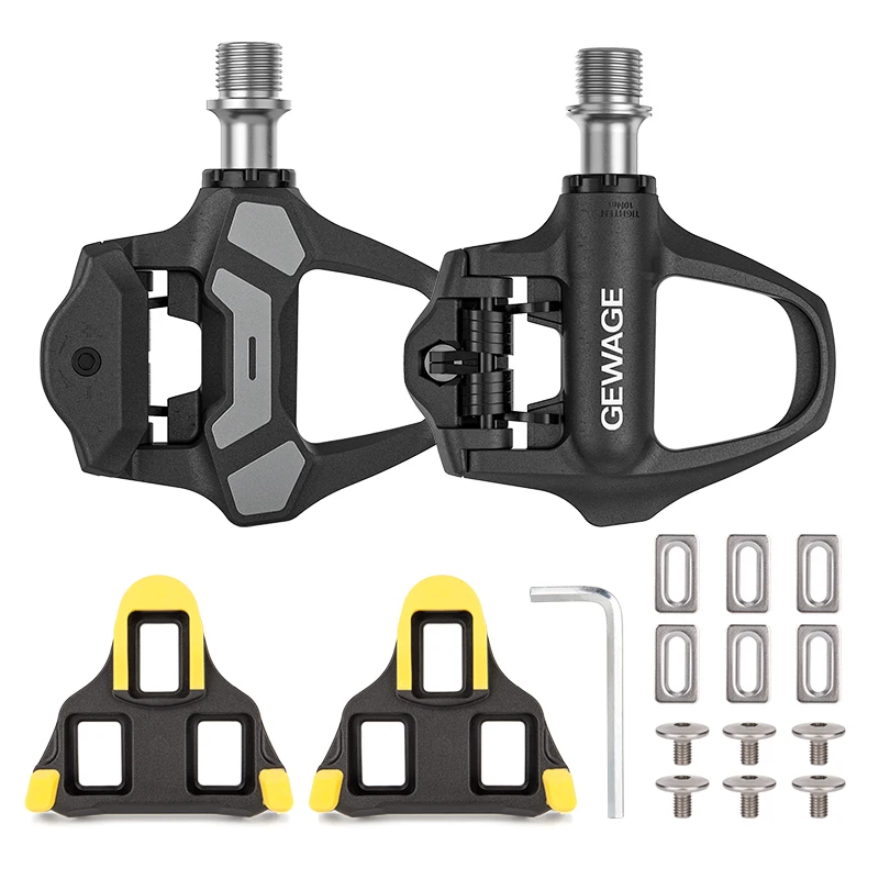 Gewage Self-lo-cking Clipless Pedals for Road Bike City Ride Bicycle Parts with Free Cleat Parts Included STOCK