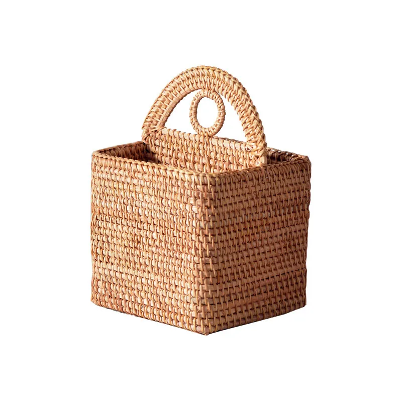 

Rattan Woven Storage Baskets, Desktop Sundries Organizer Box, Fruit Snack Cosmetics Organizer, Panier Rangement