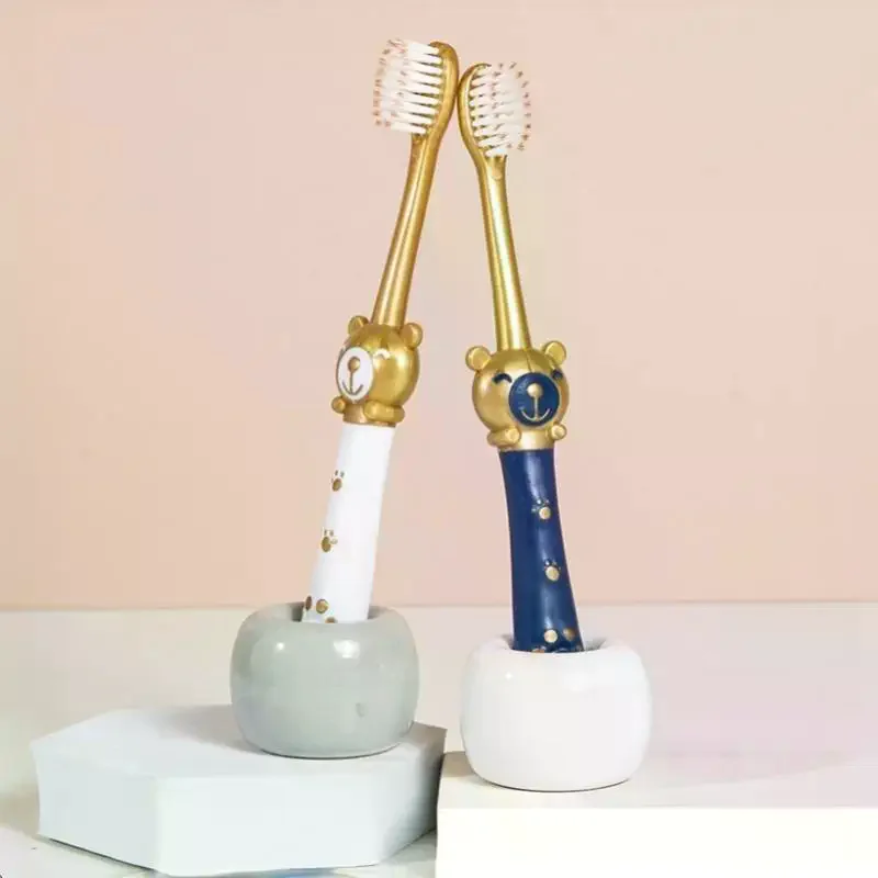 Children's Cartoon Bear Soft Bristled Toothbrush Kids Teeth Cleaning Brush For 3 To 12 Years Old Children 6PCS