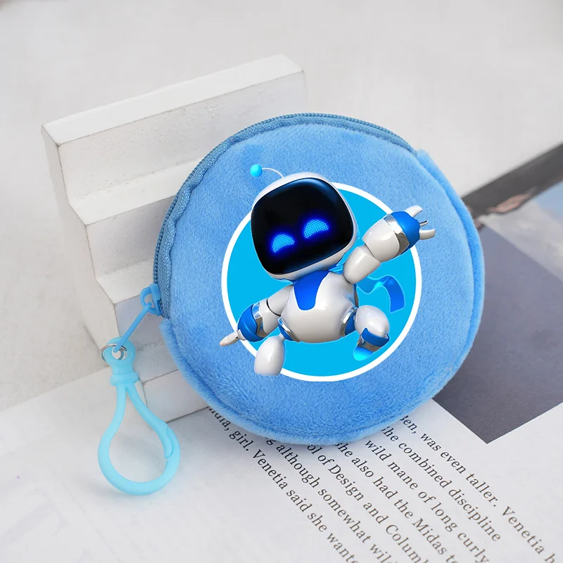 Astro Bot Mini Coin Purse Boy Plush Wallet Figure Printed Bag Kawaii Storage Bag Headphone Cute Portable Pouch Bags Kids Gift