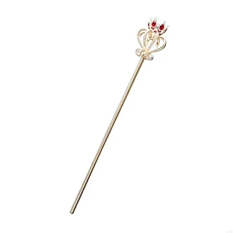 Elegantes Kristall-Königinnenzepter für Festivalfeiern und Mottopartys mit funkelnden Strasssteinen, Y08E – Detail 5
