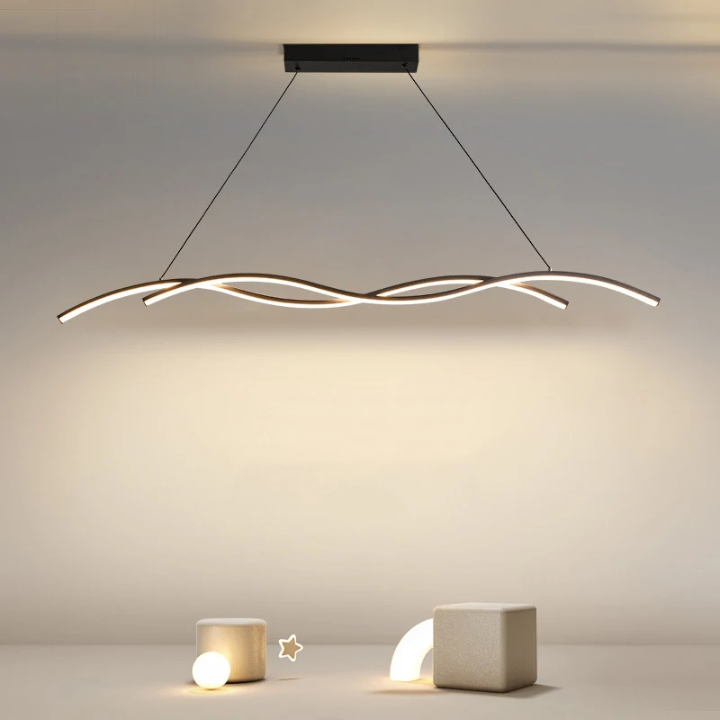 

Black White Led Restaurant Pendant Lights Modern Minimalist Hotel Bar Restaurant Chandelier Home Indoor Decoration Lighting Lamp