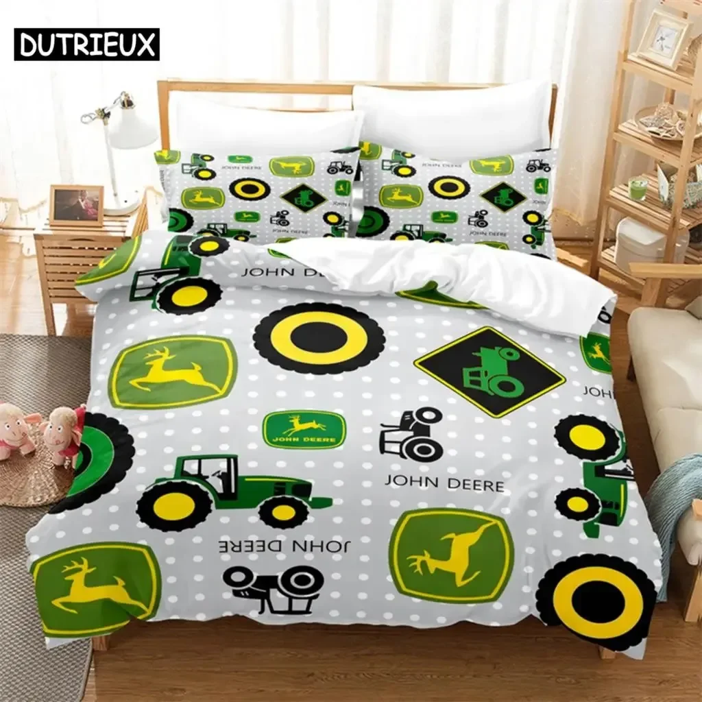 

Cartoon Car Tractor Logo Bedding Set Duvet Cover Set 3d Bedding Digital Printing Bed Linen Queen Size Bedding Set Fashion Design
