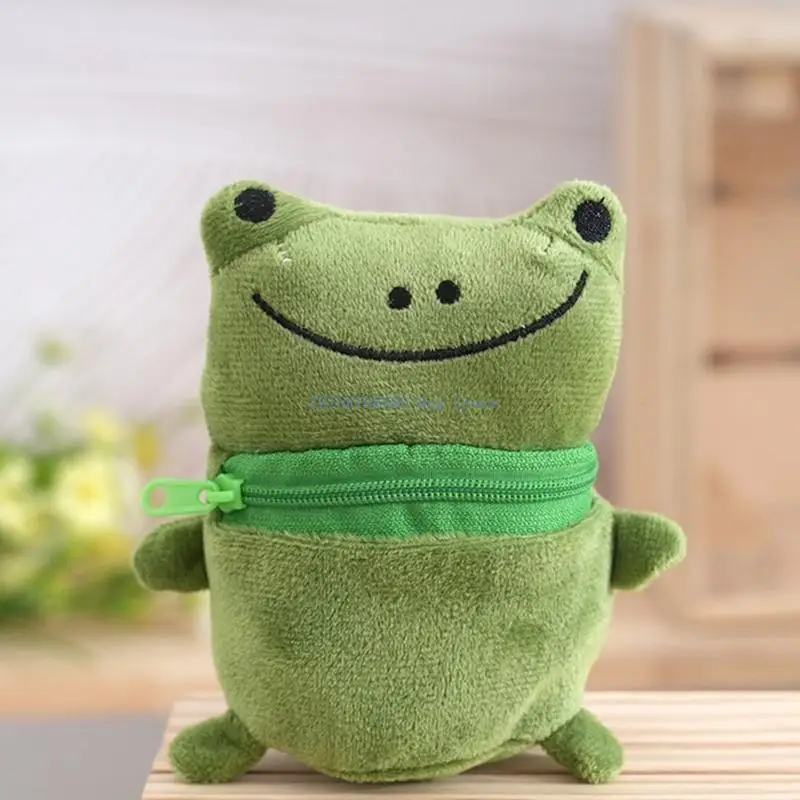 340D Small plush wallet bag with front opening for coins and daily carry