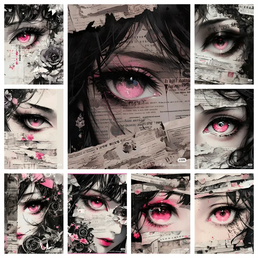 5D DIY Cartoon Girl Diamond Painting Kit Big Eyed Girl Cross Embroidery Handmade Diamond Mosaic Art Gift