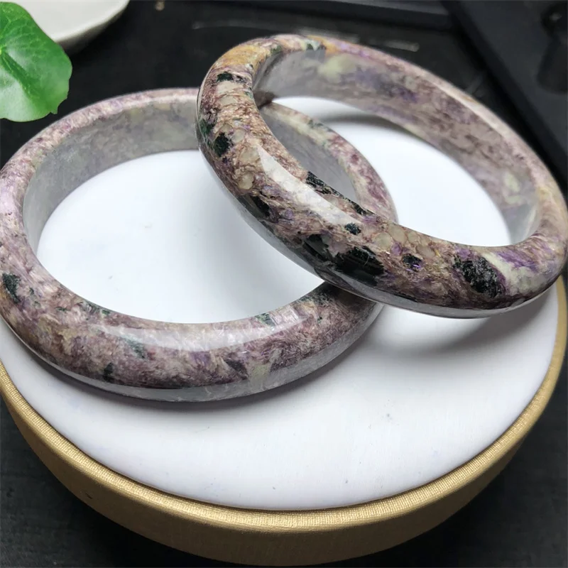 Natural Charoite Bangle Women Charm Simple Circle Strand Bangles Yoga Energy Wrist Jewelry 1PCS 55-59MM