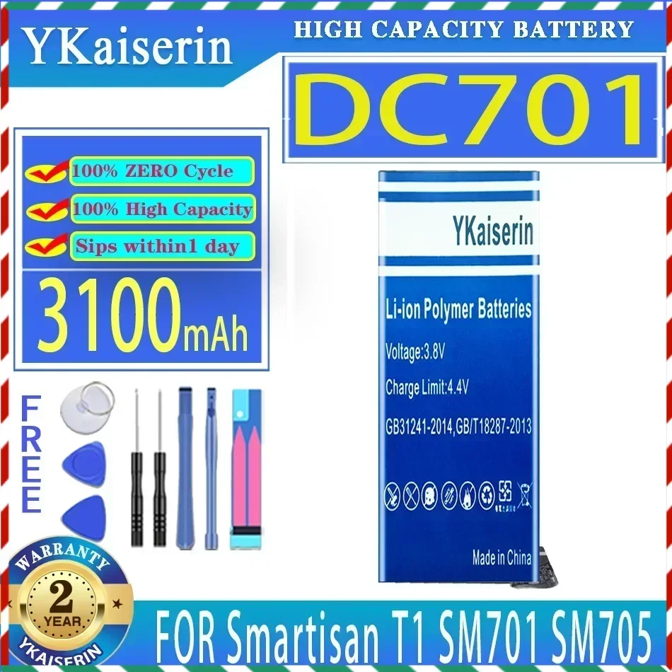 YKaiserin 3100mAh Replacement Battery FOR Smartisan T1 SM701 SM705 DC701 Mobile Phone Batteries