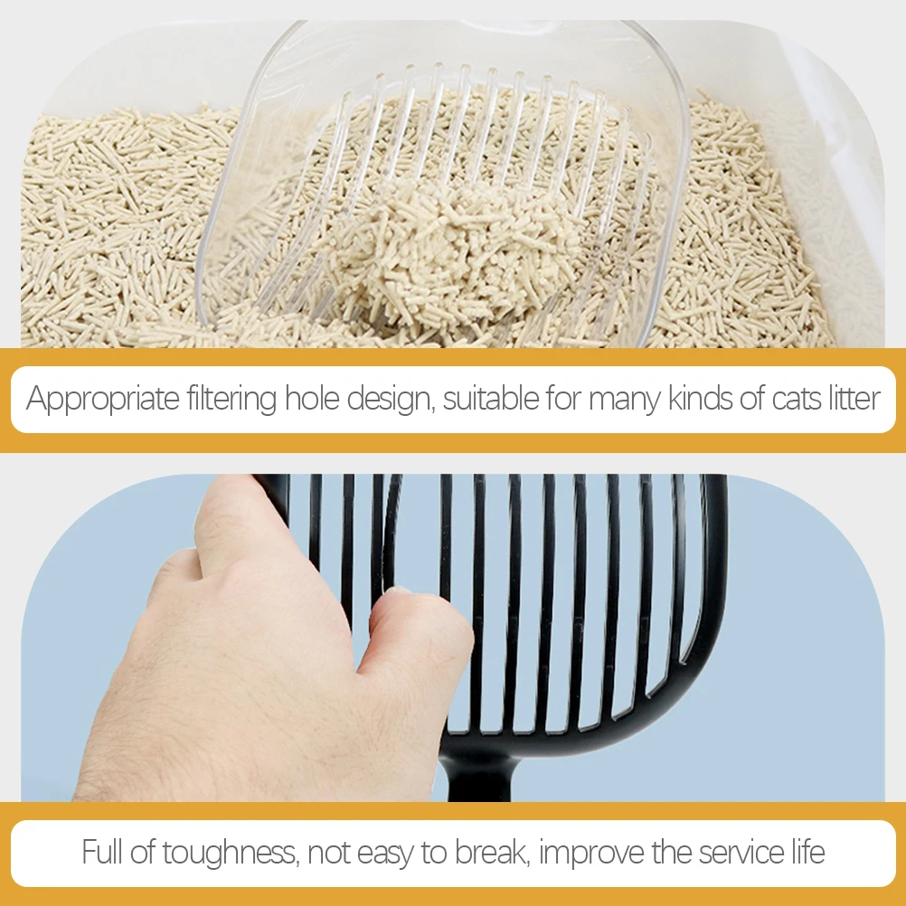 

2 Pcs Cat Litter Shovel Heavy Duty Large Scoop Poop Scooper Small Holes Portable Fine Sifting