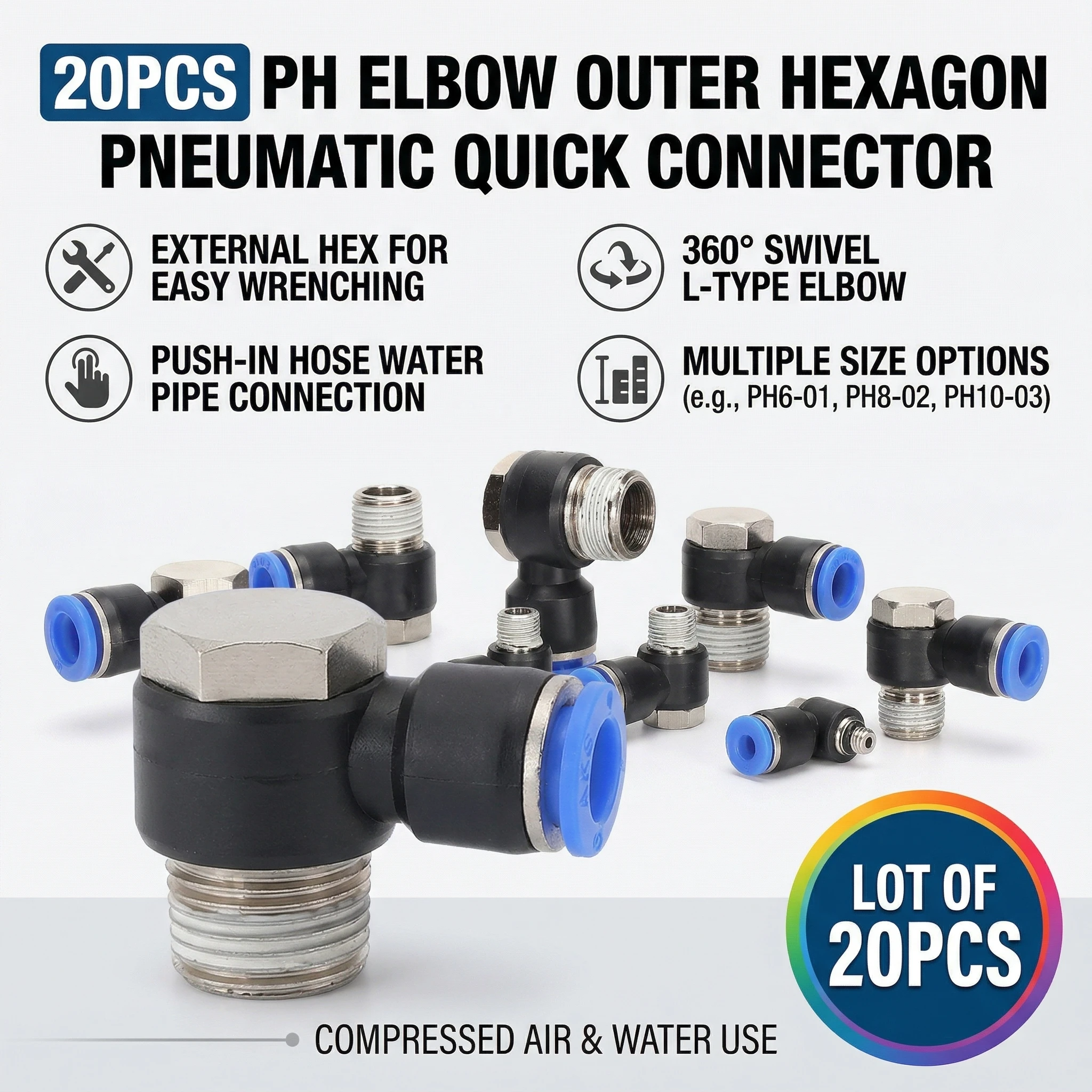 20PCS Ph Elbow Oute…