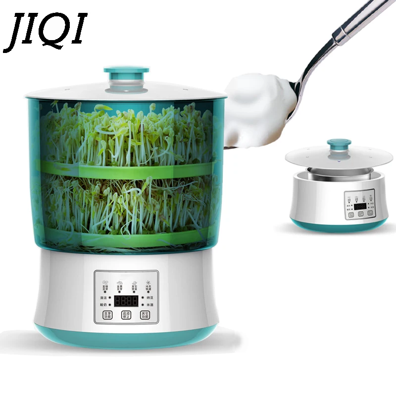 JIQI Digital Intelligent Bean Sprouts Machine Thermostat Green Seeds Growing Automatic Yogurt Maker Rice Wine Natto Fermenter EU