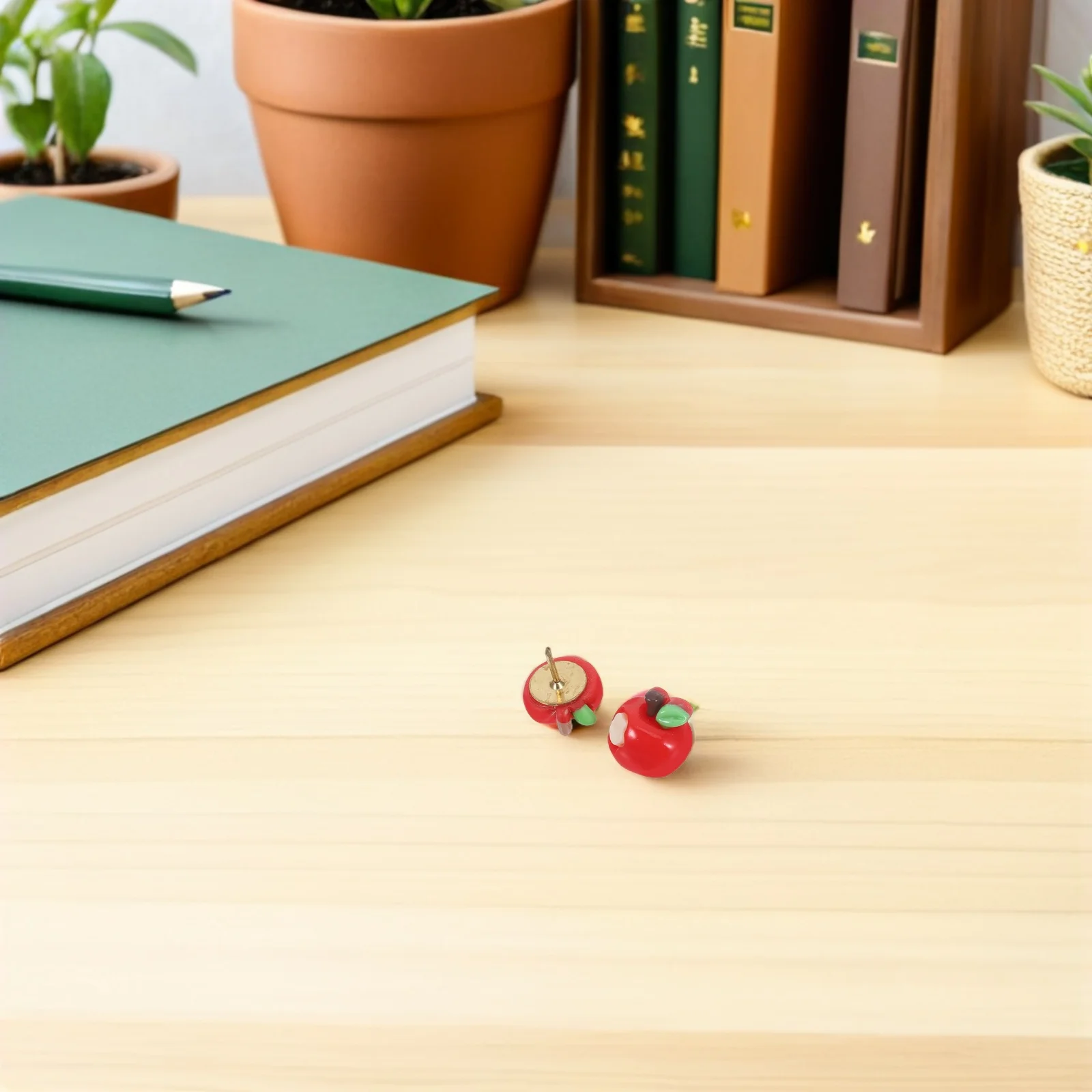 30 قطعة مسامير الإبهام التفاح الراتنج الزخرفية أبل تصميم دبابيس ضغط للوحة الإعلانات الفلين جدار معلق صور خرائط الحرف اليدوية #4