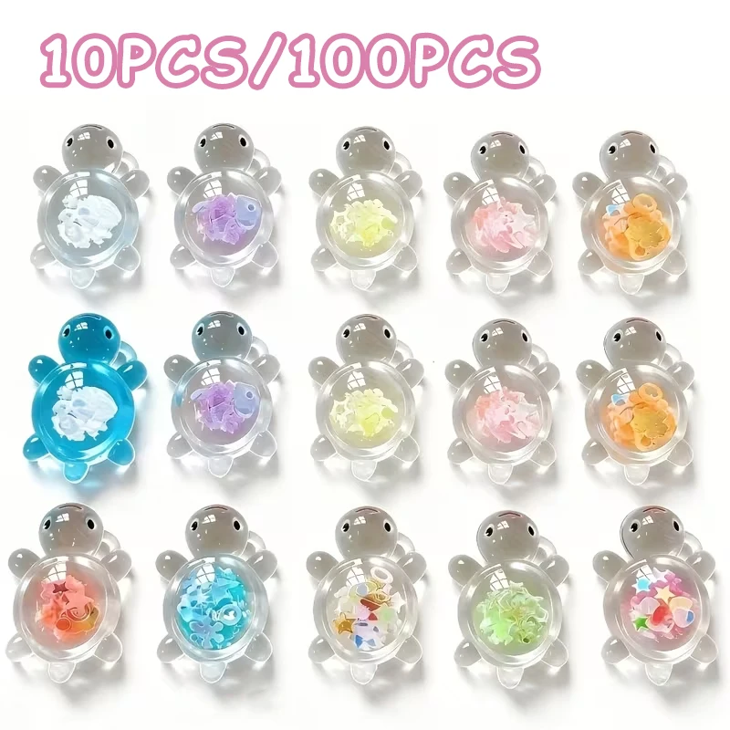 2.5cm Mini  Transparent Turtle Cute Cream Glue Accessories Student Party Desktop Decoration Toys DIY Small Gifts