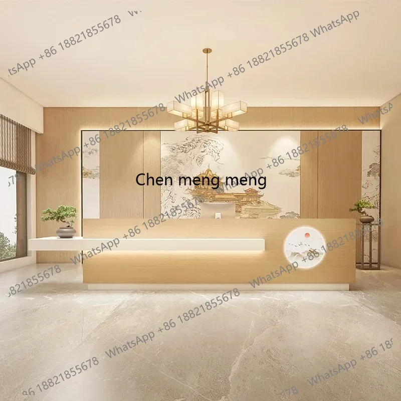 Reception For Business Salon Desk Spa Furniture Aesthetic Barber Shop Counter Cashier Table Office Companies Help Executive Long