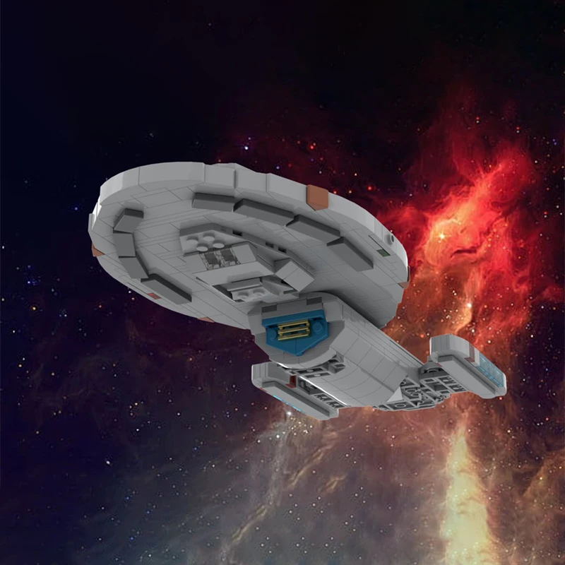 486pcs MOC Intrepid Class Starship Star Trek Voyager Model Building Blocks Home Decor Desk Display Shelf Accent Gift For Adults