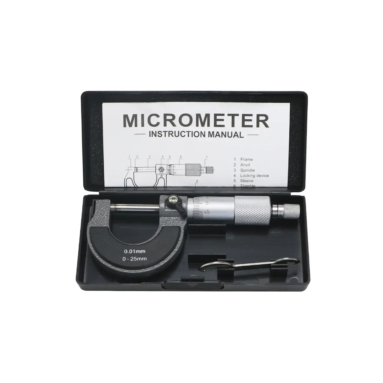 Precise Gauge Micrometer 0-25mm 0.01mm Outside Metric Caliper Measurement Micrometer Tool