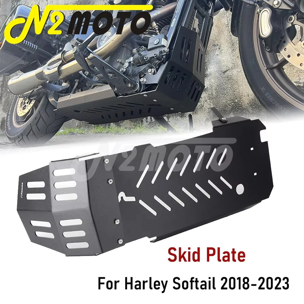 3mm Thick Skid Plate Belly Pan Bash Plate Engine Chassis Protection Cover For Harley Softail Heritage Classic Slim FLSL 2018-23