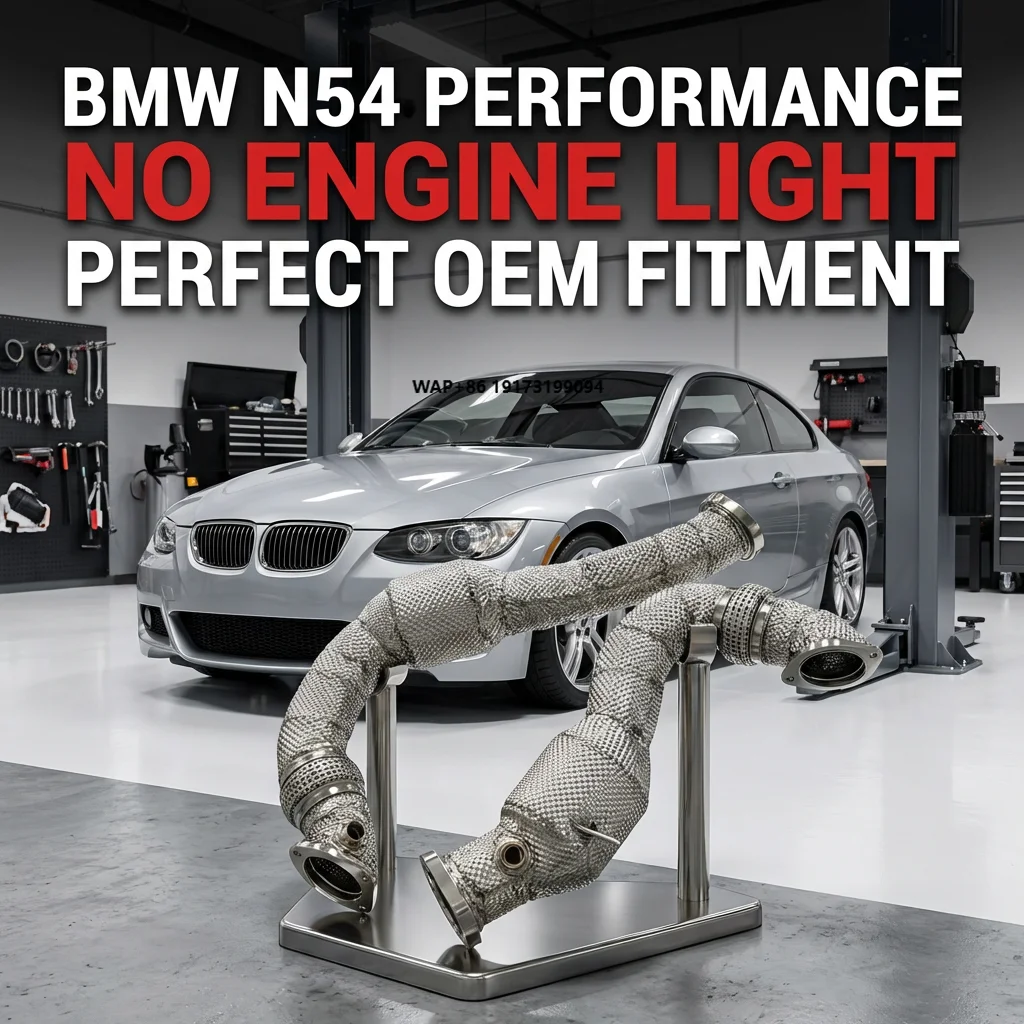 

Exhaust Downpipe for 135i 335i Z4 E82 E87 E81 E90 E91 E92 N54 Catalytic Converter