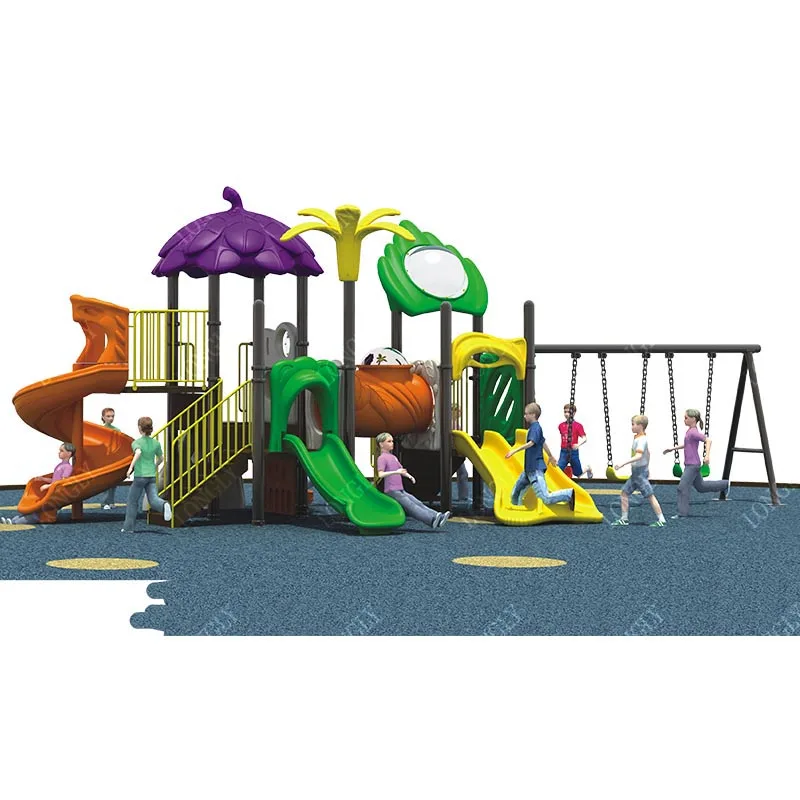 LLDPE Multi-Functional Kids Slide with Swing for Garden Residential School Outdoor Playgrounds Amusement Park Facili
