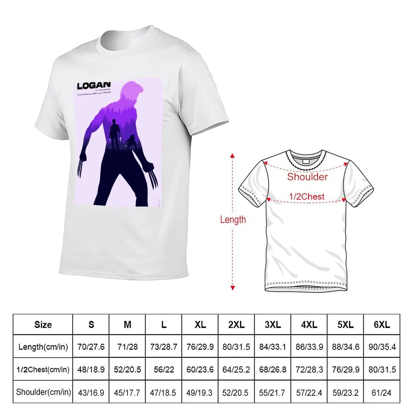 shirt t Movie man Minimalist t T-Shirt fit poster for shirts Logan cotton man slim