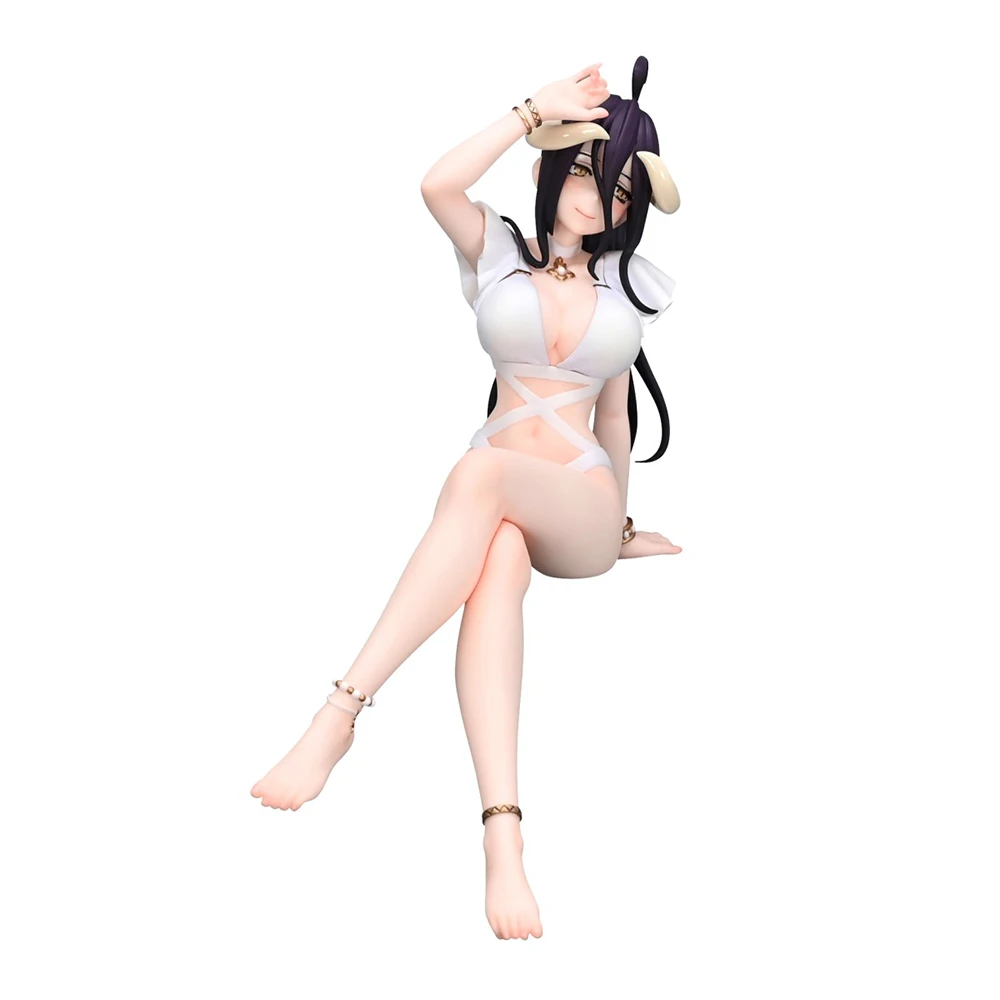 16CM Albedo Anime rysunek seksowna dziewczyna pcv figurka makaron siedząca pose biały mundur figurka modele kolekcja ozdoby prezent