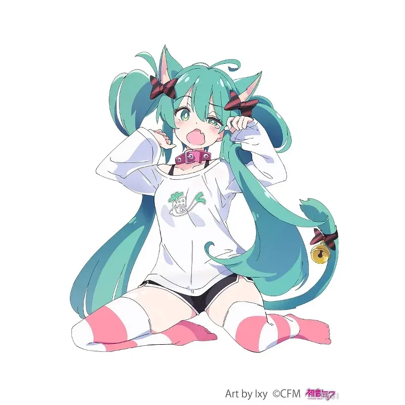 taito-vocaloid-hatsune-miku-chat-oreille-conception-pvc-figurine-anime-peripherique-a-collectionner-modele-decoratif-ornement-jouet-en-stock