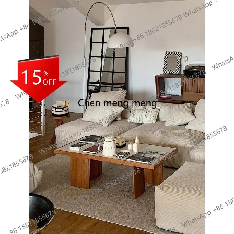 

Простой журнальный столик в деревенском стиле M78, низкий столик для гостиной в средневековом стиле, чайный столик из массива дерева в стиле татами, прямоугольный.