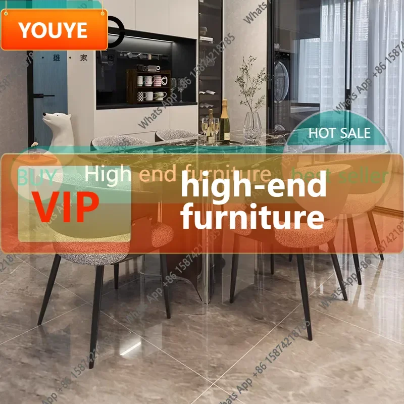 

Обеденный стол и стулья HS X в итальянском минималистичном стиле из мрамора, роскошный каменный комплект для дома, для небольших квартир