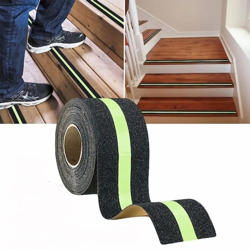 Luminous Anti Slip Tape For Stair Treads 5cmx3m High Grip Glow in The Dark Safety Warning Adhesive Tape Black&Green Luminous