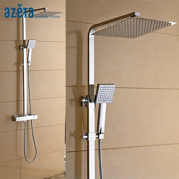 

High Quality Cheap Exposed Thermostatic Mixing Valve Shower Faucet Set