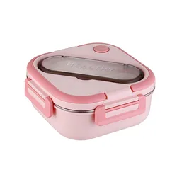 Stainless Steel Lunch Box Thermal Insulation Box Primary School Lunch Box Bento Box Partition Sealed Can Be Heated Lunch Box