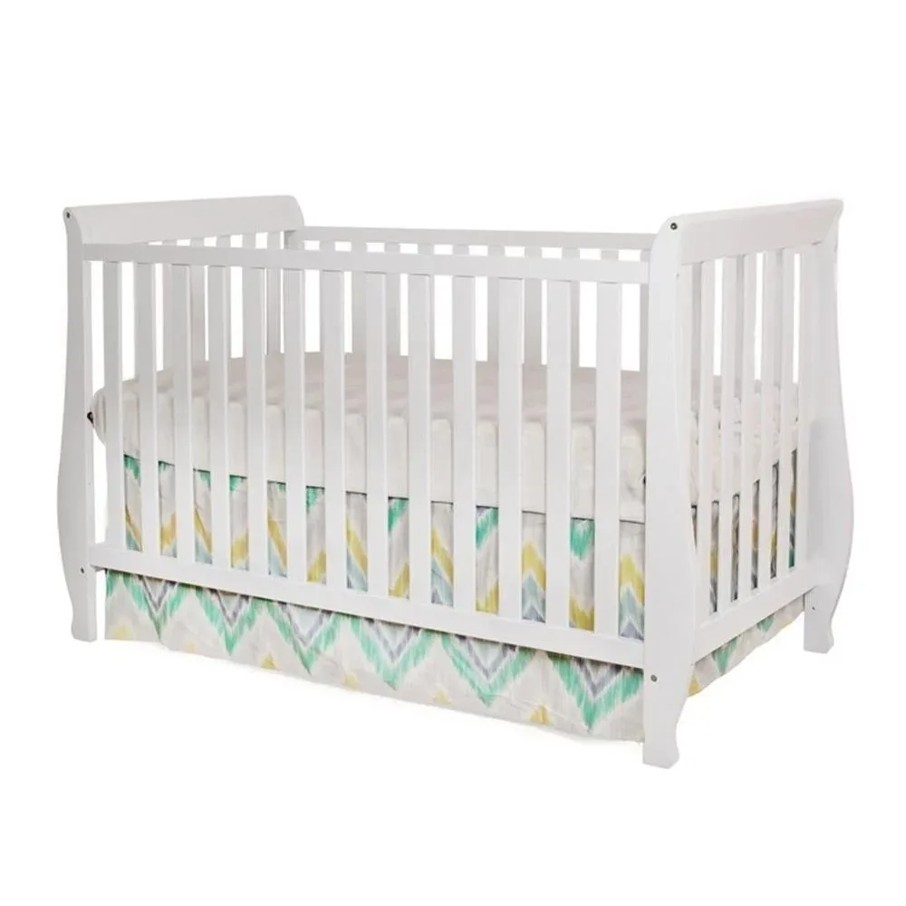

Baby Furniture 4-in-1 Convertible Crib with Toddler Guardrail White
