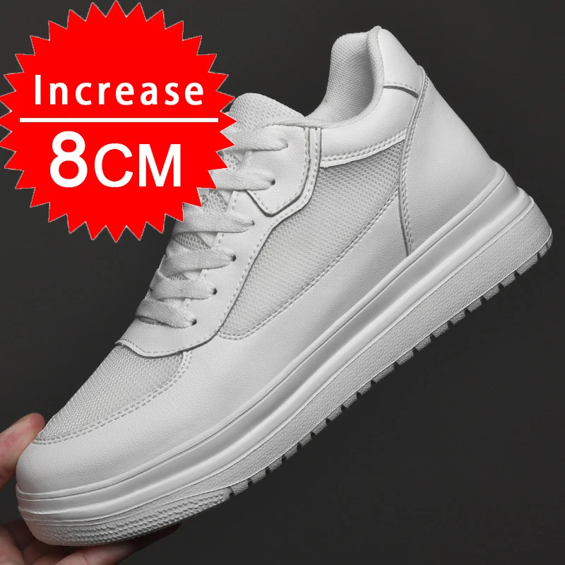 Genuine Leather Heightening Elevator Shoes Height Increase Shoes Men Height  Insole 8CM Men Sneakers Sport  zapatos para hombre