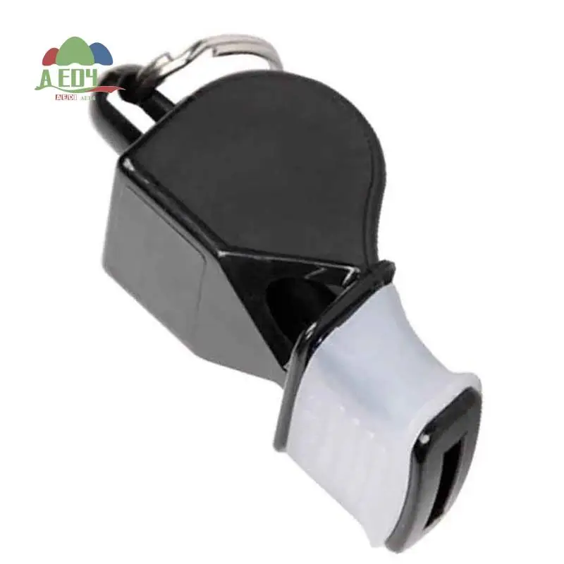 

AED4-10 шт. профессиональный свисток для футбола, баскетбола, рефери, черный пластик, высокое качество, большой звуковой свисток, без косточек