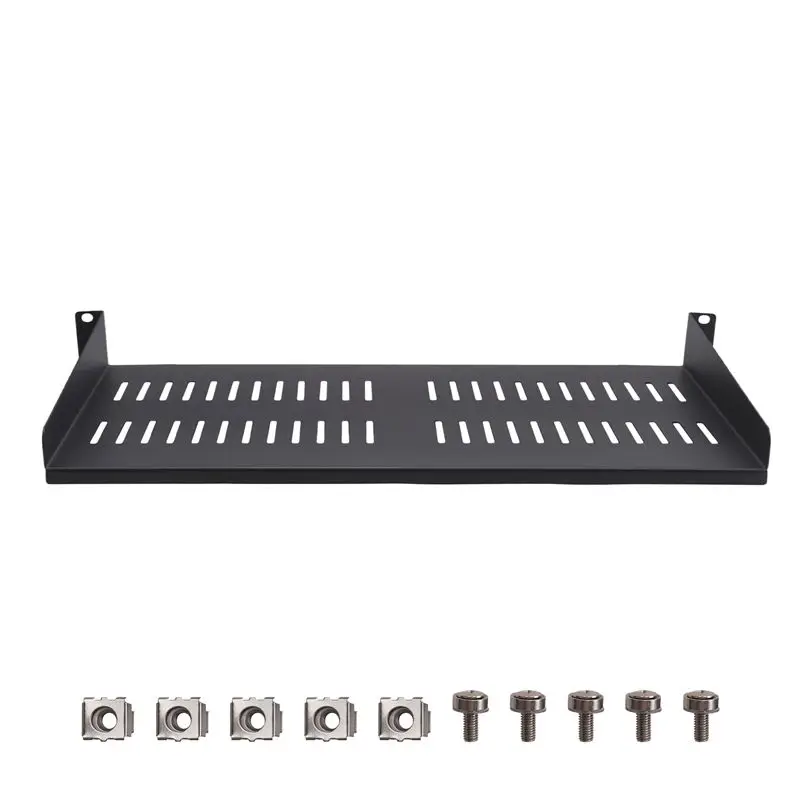 ABJI-1U Vented Server Rack Mount Shelf Cantilever Tray For 19Inch Network Cabinet Equipment