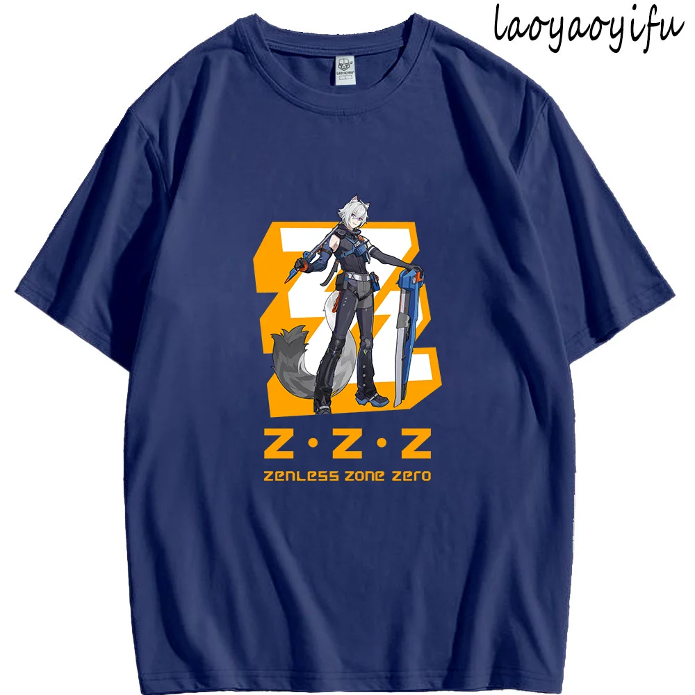 Zenless منطقة صفر لعبة دور تي شيرت الرجال النساء القطن المحملة التحقيق الإجرامي تشو يوان تشينغ يي طباعة بلايز الجرافيك تي شيرت