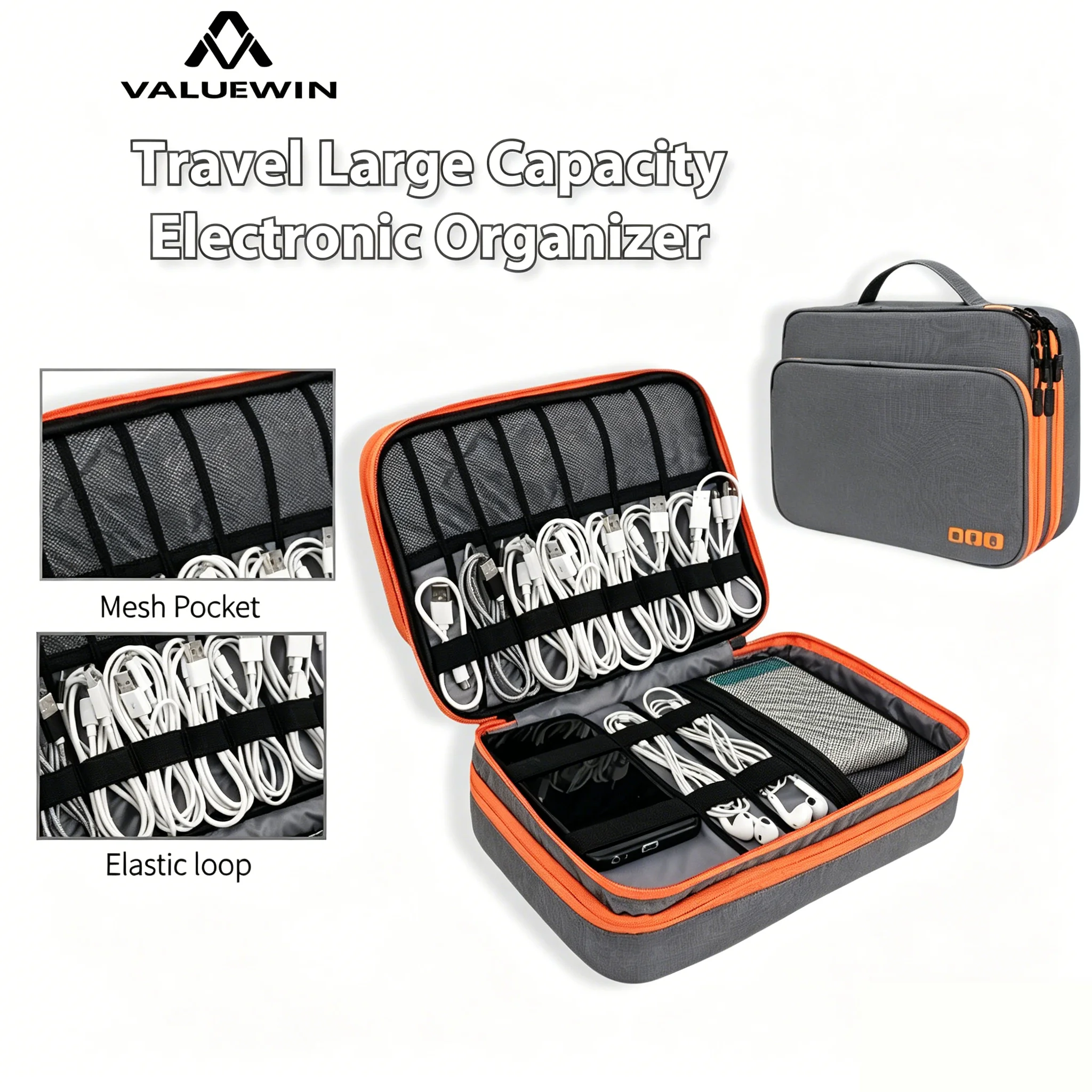 

Travel Electronic Digital Storage Bag Electronic Bag Travel Cable Storage Bag for USB Data Line ，charger，iPad ，Phone，power bank