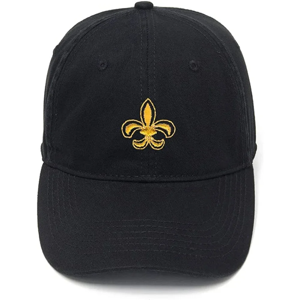 

Lyprerazy Men's Baseball Cap Mini Fleur de Lis Embroidery Hat Cotton Embroidered Casual Baseball Caps