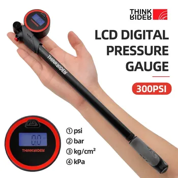 ThinkRider Taşınabilir Yüksek basınçlı 300psi Bisiklet Hava Pompası Dijital Gösterge ve Arka Süspansiyon Amortisör Dağ Bisikleti