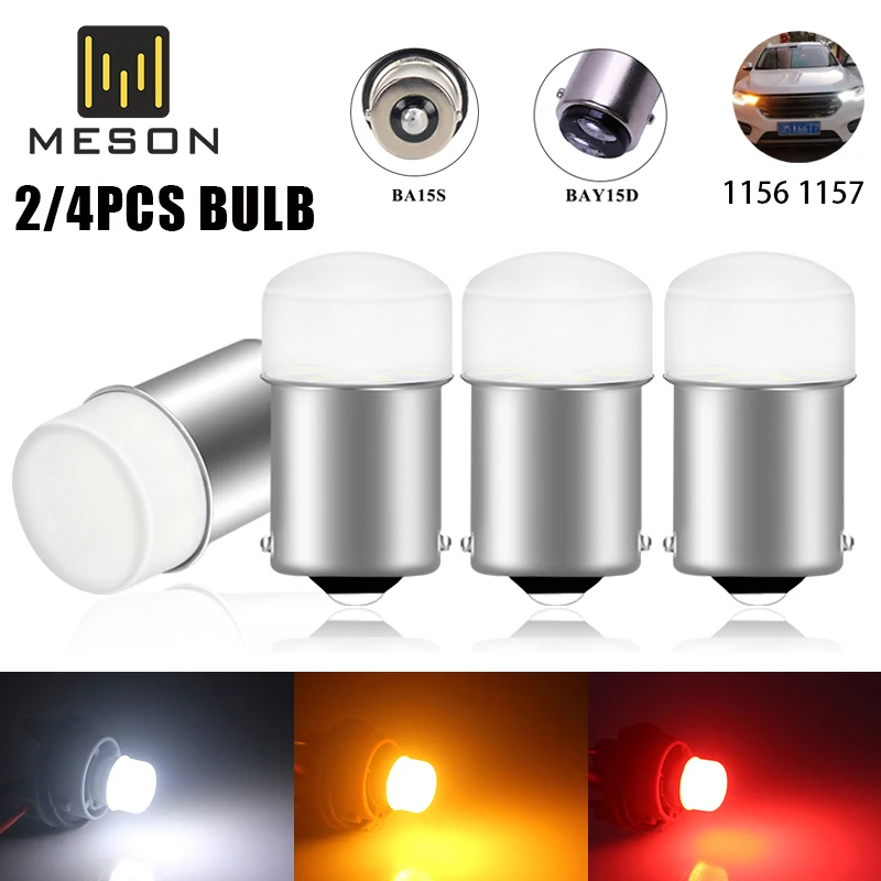 2/4Pcs 1156 BA15S P21W Led Bulbs 1157 BAY15D P21/5W Led Light R5W R10W Car Fog Lights DRL Turn Signal Lamp 12V White Red Yellow