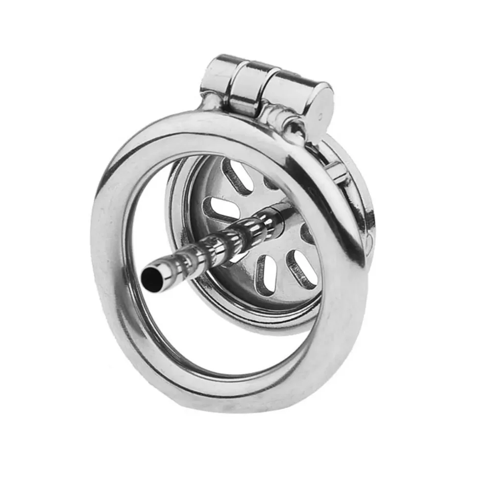 Stainless Steel Male Chastity Cage Extrem Mini Penis Cage Cock Ring with Flat Lock Urethral Sex Toys for Men BDSM Sissy Slave