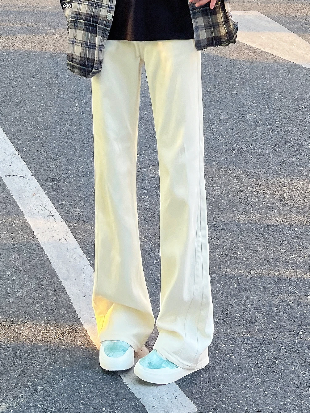 

Cleanfit светло-коричневые джинсы-колокольчики, мужские джинсовые брюки в стиле пэчворк с высокой талией в американском стиле, узкие прямые джинсовые брюки