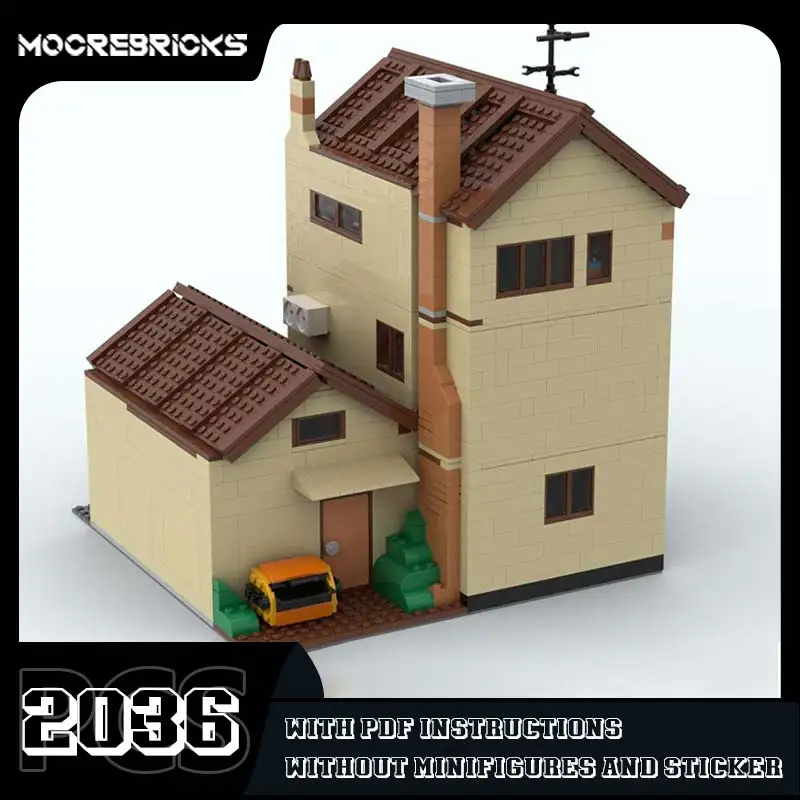 MOC-100451 Modular House DIY Building Block Landmark Small Particle Organization Model High-Tech Brick Toys Kid's Christmas Gift