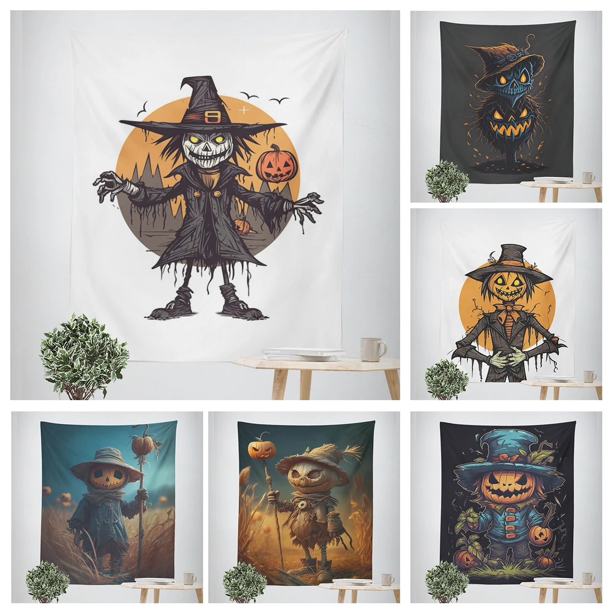 Home decorations modern room decor items wall tapestry aesthetic bedroom wall art large fabric tapestrys Halloween Autumn funny