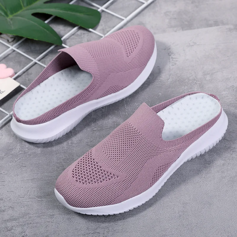 2022 NEW Mesh Slip-On Shoes Sneakers Women Summer Casual Slippers Lightweight Big Size Breathable