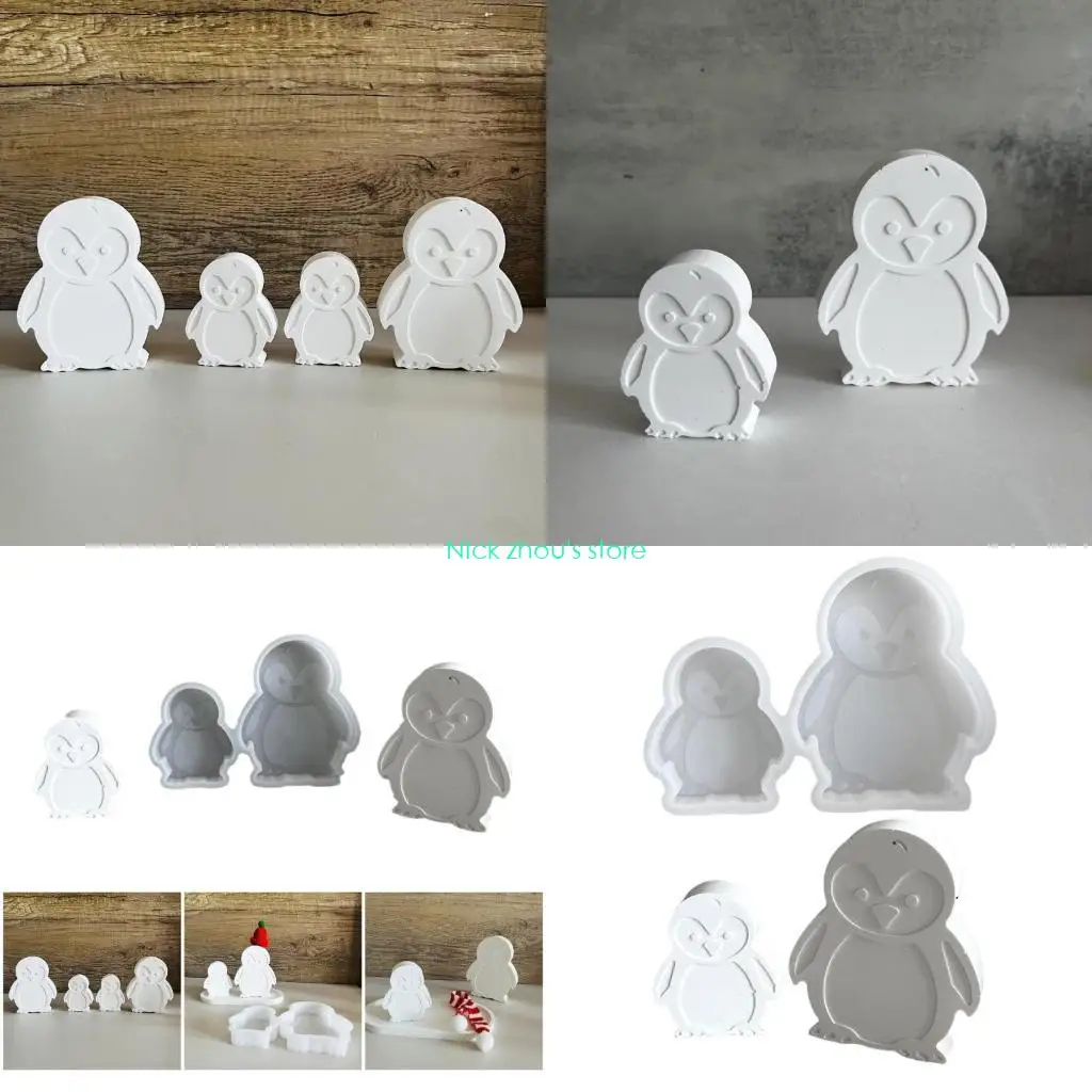 

E15E Гибкая прочная силиконовая форма с изображением пингвинов для изготовления смолы и свечей, легкая разборка для энтузиастов