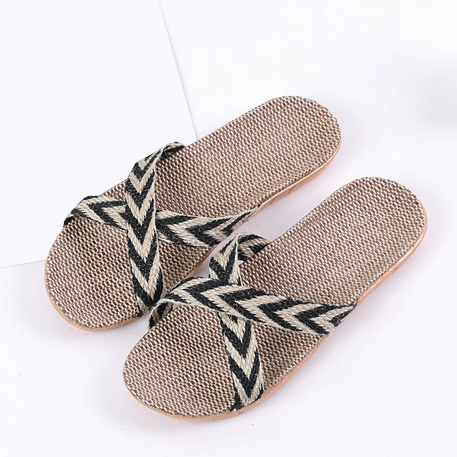 Slippers Fashion Ladies Oblique Stripe Women Breathable Bohemia Beach Slip On Shoes 2023 Fashion Casual Flats Women Slippers