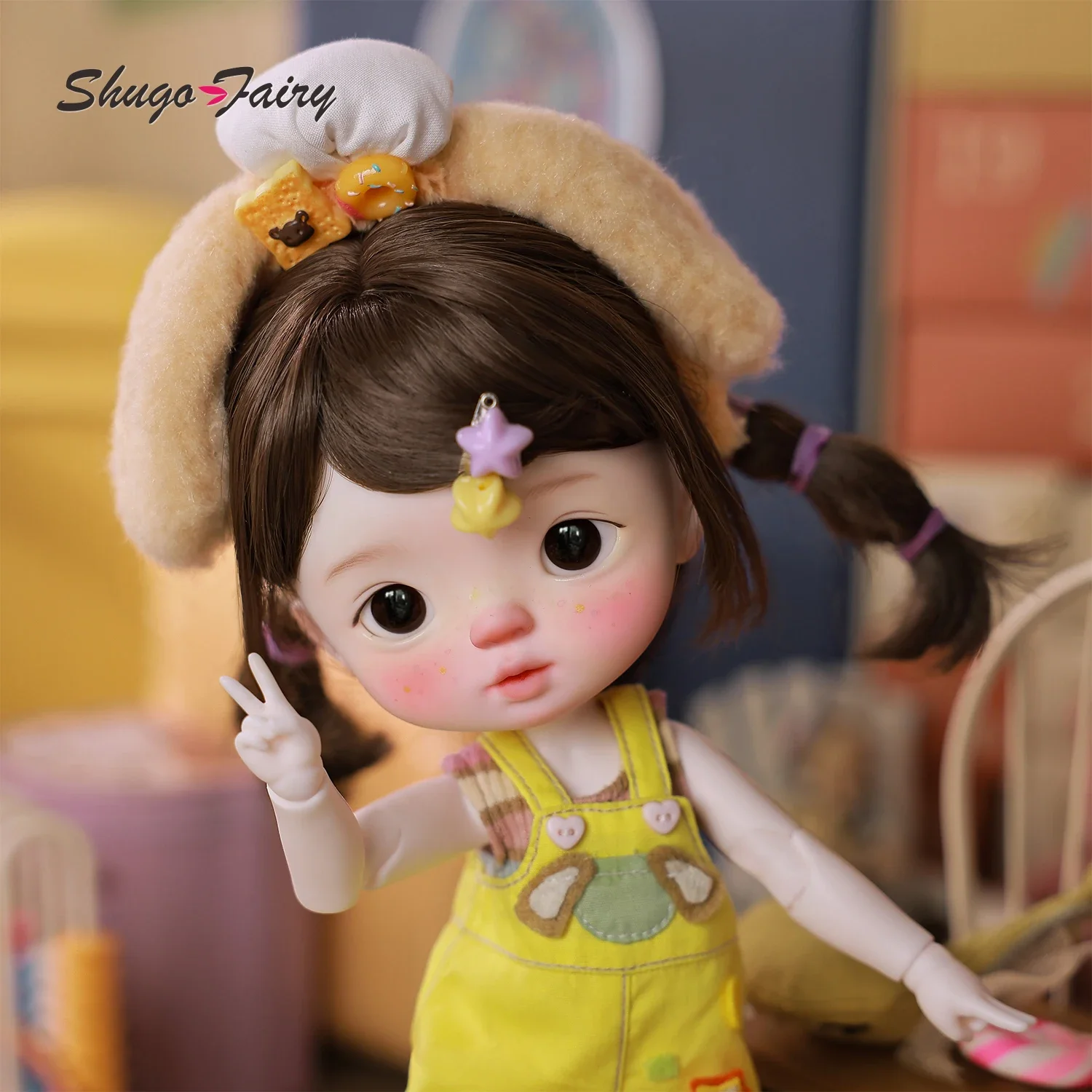 

ShugaFairy Xavi C 1/6 BJD Omelet Body - Yellow Anime Girl Double Eyelids & Poseable Full Set Wig & Outfit