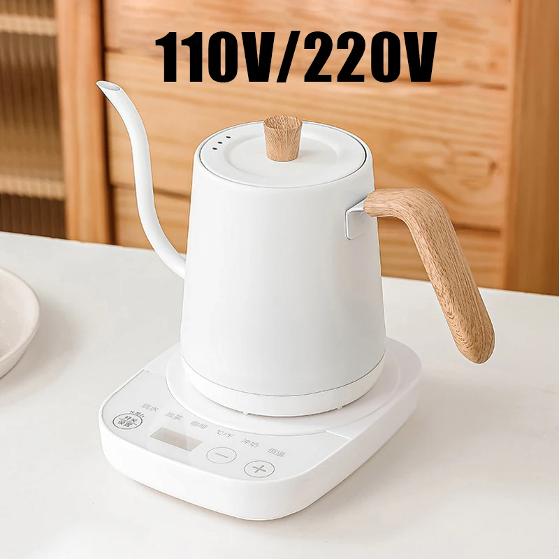 

110V/220V Electric Kettle Hand Brew Coffee Pot Gooseneck Jug Slender Mouth Pot Smart Temperature Control Kettle Teapot 1000W