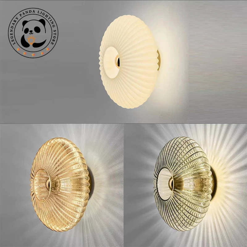 

Nordic LED Lustre Glass Wall Sconce Lamp Living Room Bedroom Hotel Bedside Corridor Background Wall Decorative Lighting Fixtures