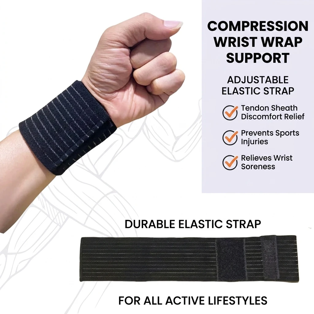 Adjustable Wrist Brace Strap for Men and Women Breathable Elastic Mesh Wrist Support Wrap for Badminton Basketball Tennis